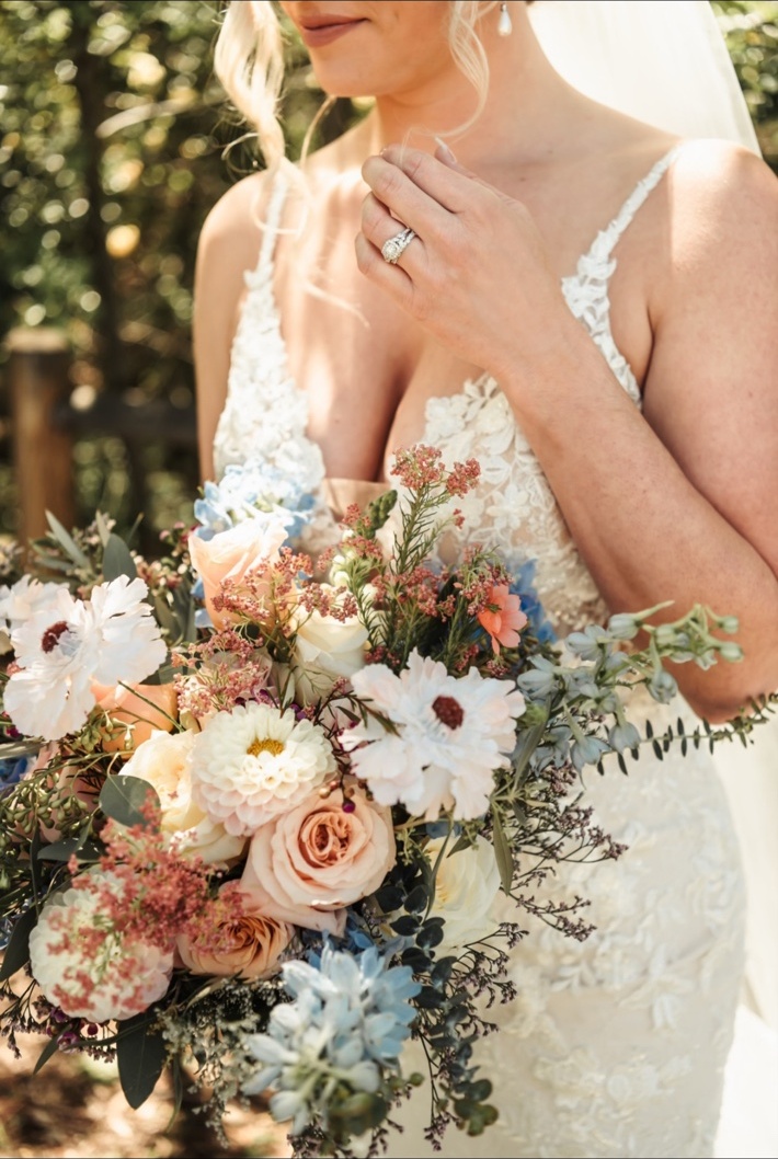 Wedding reception floral installation